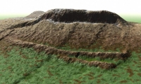 Figure 14. An enhanced colorized version of the central mound and ridges